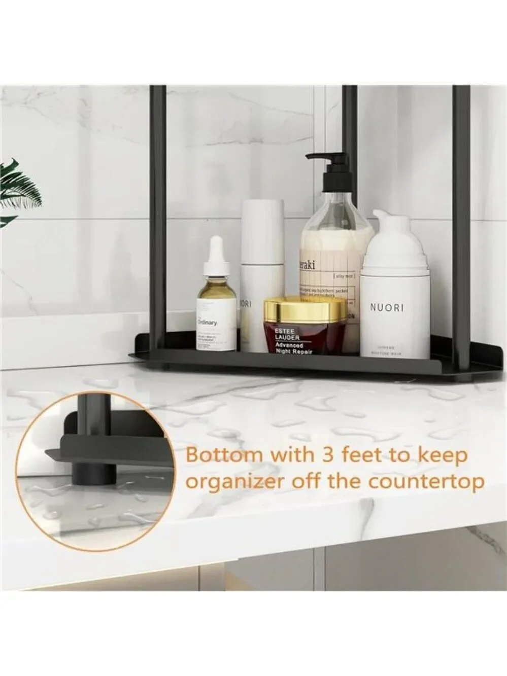 2 Tier Bathroom Counter Organizer Vanity Shelf Makeup Skincare Kitchen Storage B